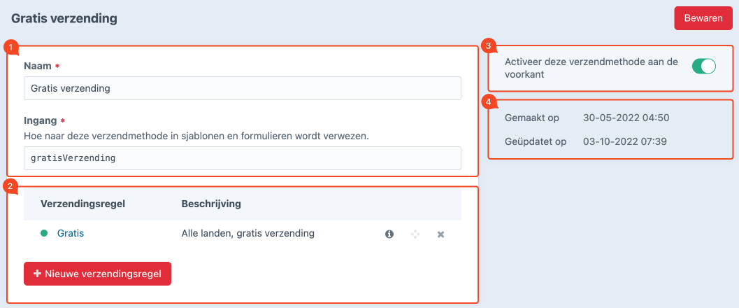 detailpagina verzending.