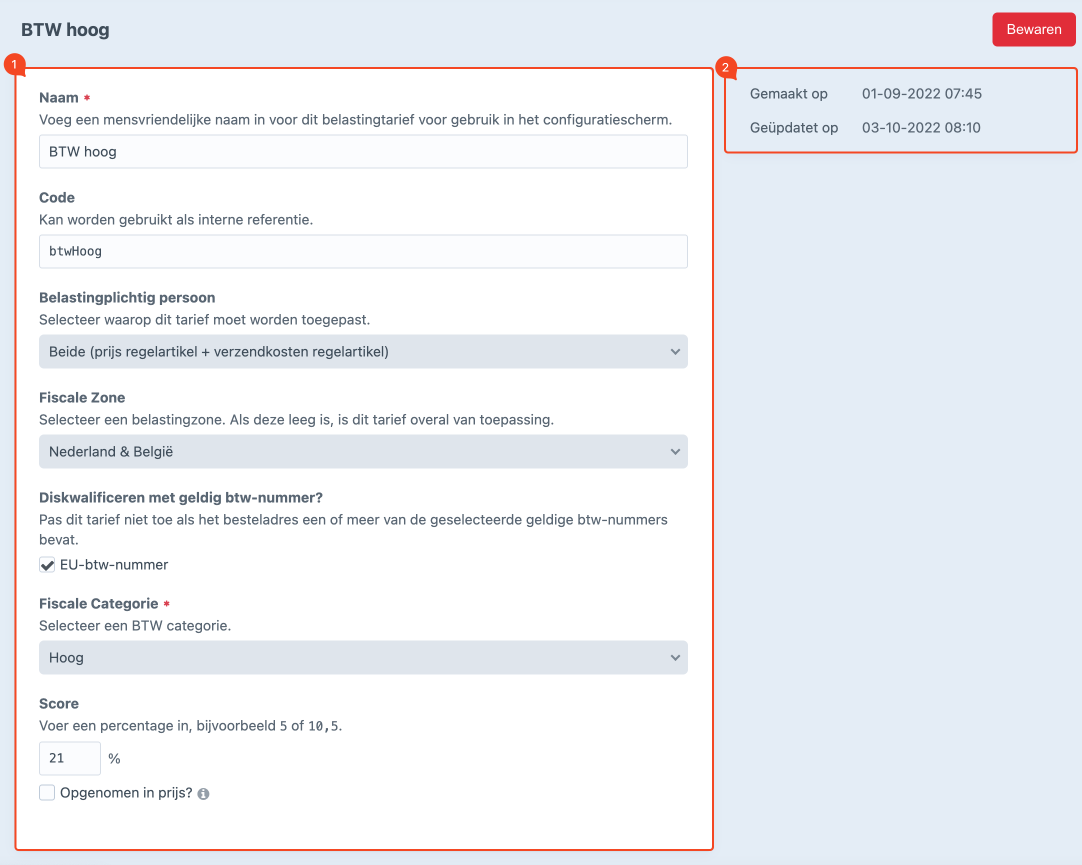 detailpagina belastingtarieven.