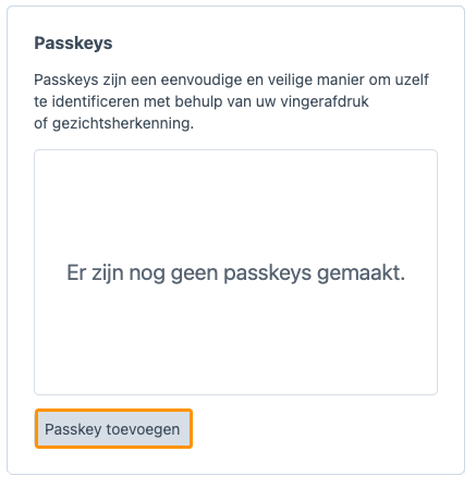 passkey toevoegen.