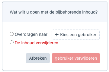 gebruiker verwijderen.