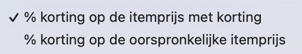 kortingspercentage.