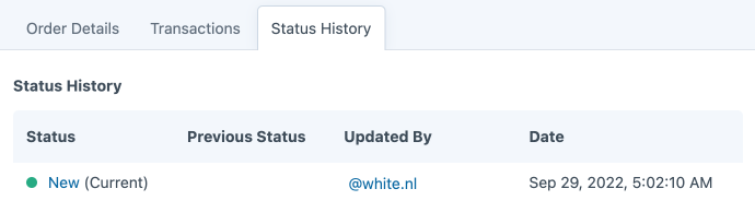 orders tab statushistory.