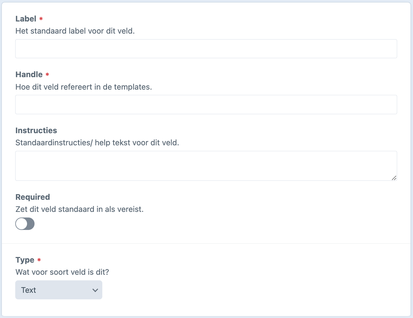 detailpagina velden.