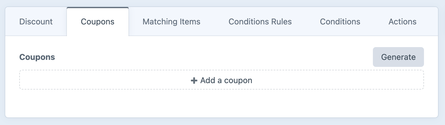 promotions discounts tab coupon.