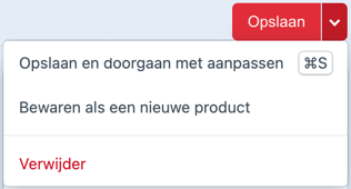 product opslaan detailpagina.