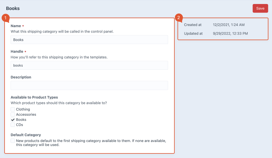 shipping categories detailpage.